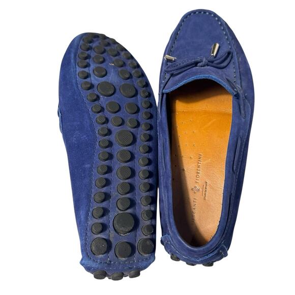 Mercanti Fiorentini Mens 7 B Blue Suede Leather Driving Loafers Slip On Italian - Picture 10 of 13